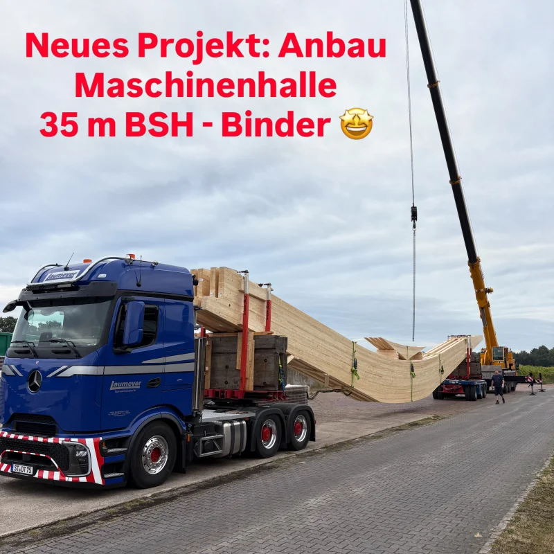 Was für ein herrlicher Tag: Heute morgen durften wir die BSH Binder für eine Maschinenhalle von der @derix_group in Empf...